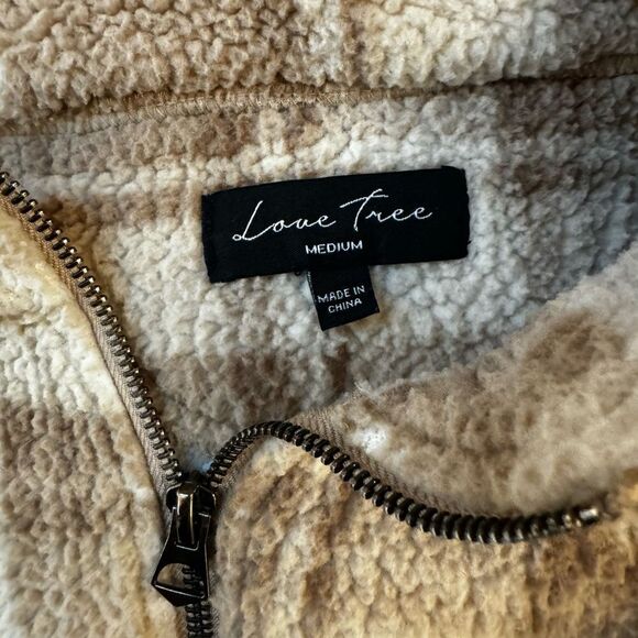 Love Tree plaid Sherpa pull over size Small - Picture 7 of 7